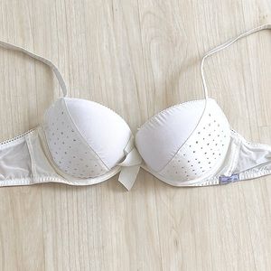 AERIE STUDDED SATIN WITH FINISH LACE BRA